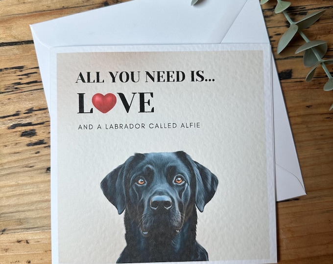 Black Labrador Love Card