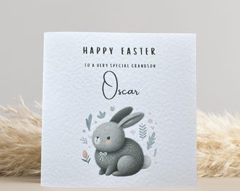 Grandchild Easter Card: easter bunny, graddaughter, grandson