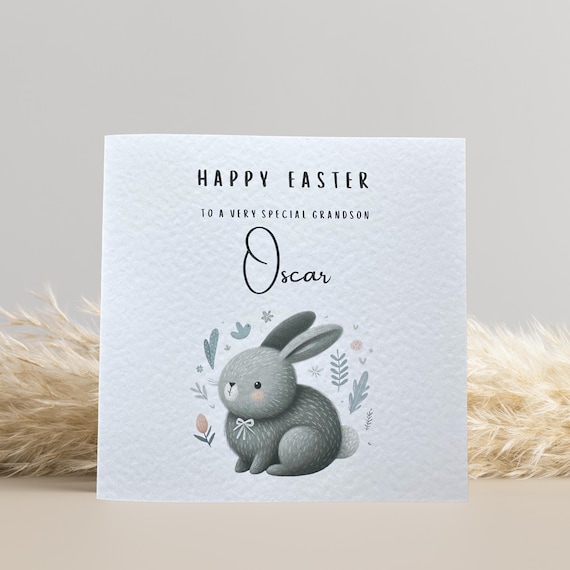 Grandchild Easter Card: easter bunny, graddaughter, grandson