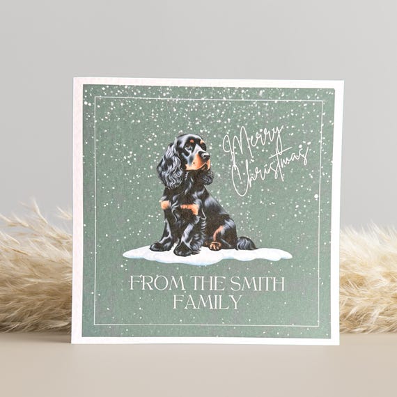 Black and Tan Cocker Spaniel Christmas Card