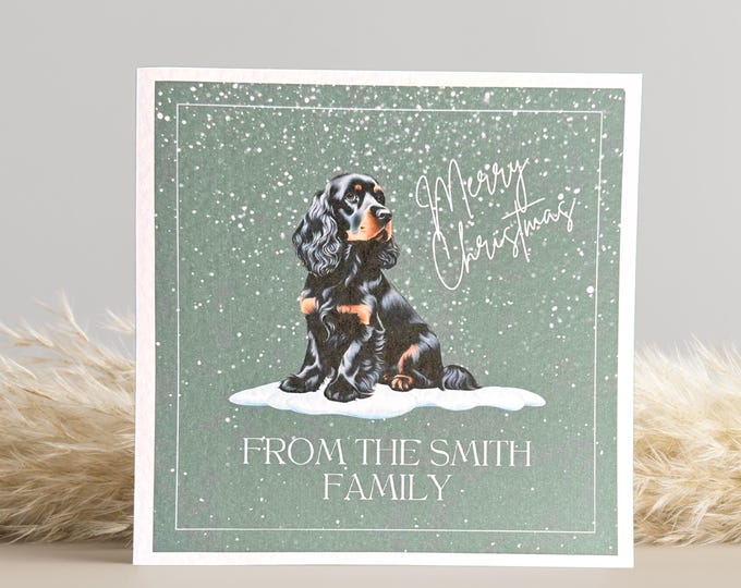 Black and Tan Cocker Spaniel Christmas Card