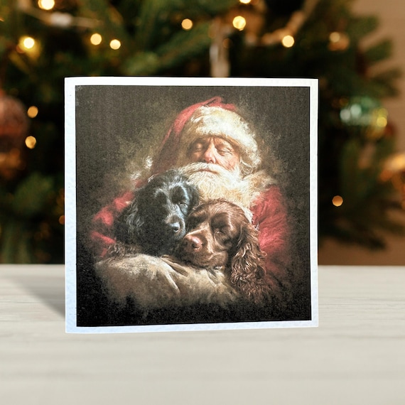 Brown and Black Cocker Spaniel Christmas Card