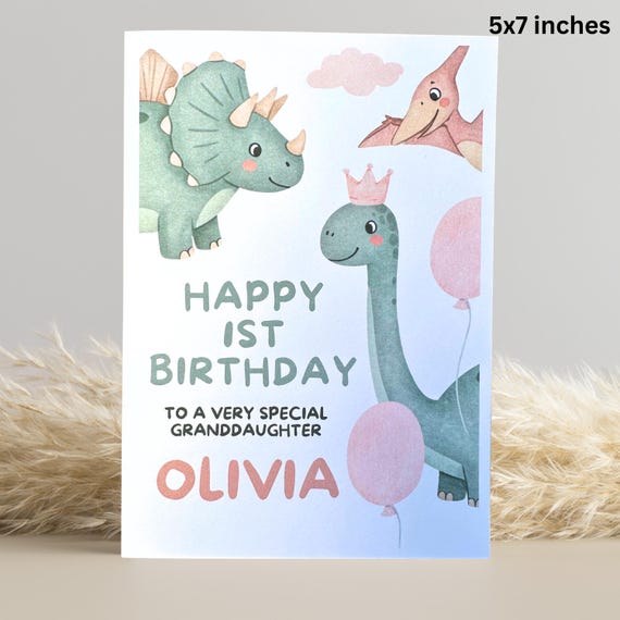 Personalised 1st Birthday Card: Dinosaur Theme