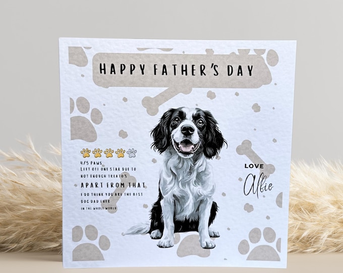 Black and White Cocker Spaniel Father's Day Card