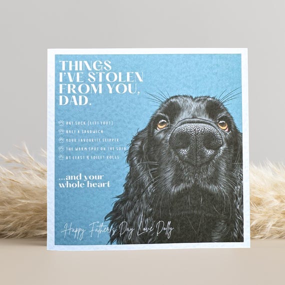 Black Cocker Spaniel Father's Day Card