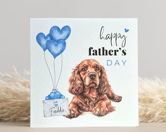 Red Cocker Spaniel Father's Day Card