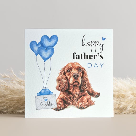 Red Cocker Spaniel Father's Day Card