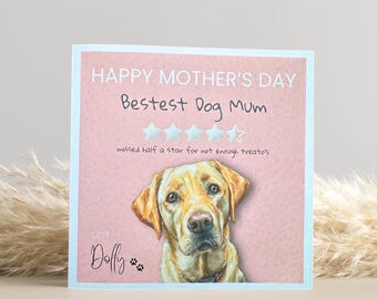 Personalised Yellow Labrador Mother's Day Card: Dog Mum