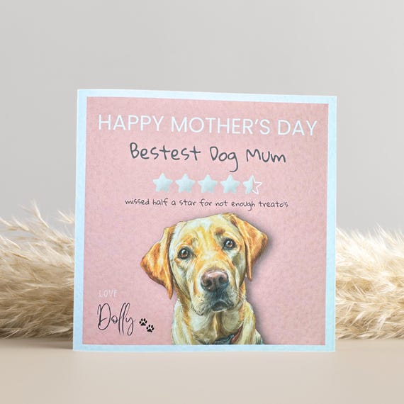 Personalised Yellow Labrador Mother's Day Card: Dog Mum