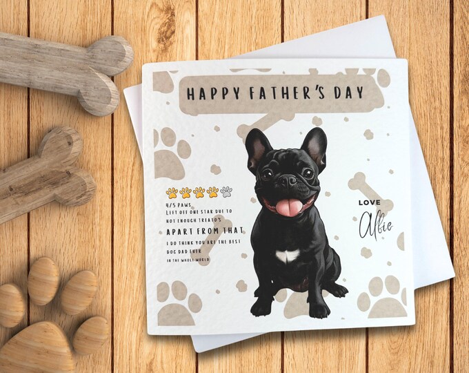 Black French Bulldog Father's Day Card