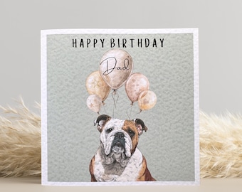 British Bulldog Birthday Card: Personalised