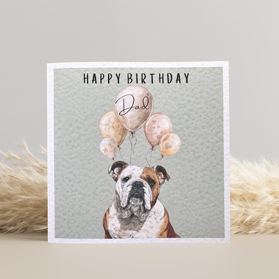 British Bulldog Birthday Card: Personalised