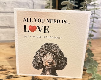 Poodle Valentine Card, Standard Poodle Card, Dog Mum, Dog Dad. Dog Valentines, boyfriend, girlfriend, partner, wife, husband