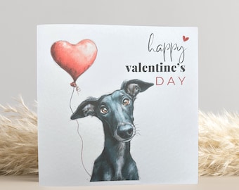 Greyhound Valentine's Day Card: Dog Lover Gift