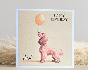 Lemon Roan Cocker Spaniel Birthday Card