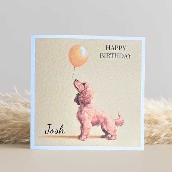 Lemon Roan Cocker Spaniel Birthday Card