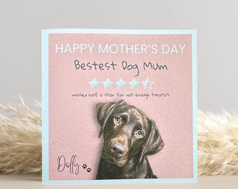 Personalised Chocolate Labrador Mother's Day Card: Dog Mum