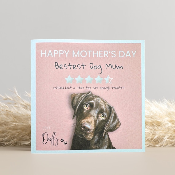 Personalised Chocolate Labrador Mother's Day Card: Dog Mum