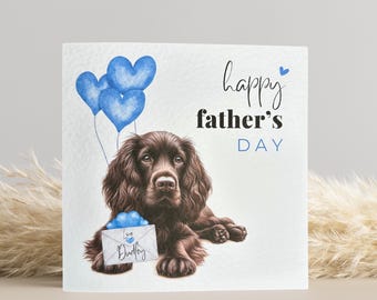 Chocolate Brown Cocker Spaniel Father's Day Card