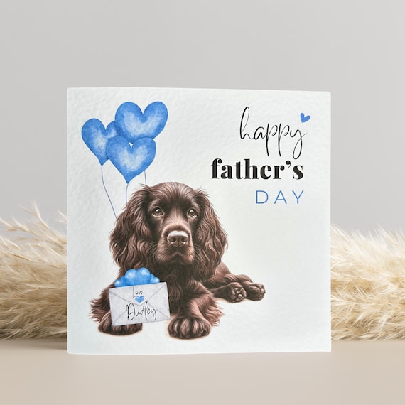 Chocolate Brown Cocker Spaniel Father's Day Card