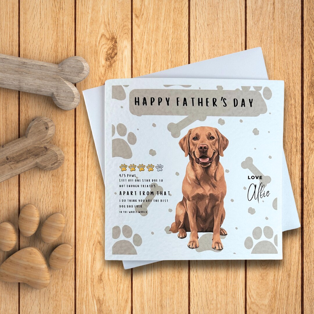 Personalized Fox Red Labrador Father's Day Card - Etsy UK