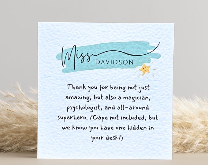 Teacher Thank You Card