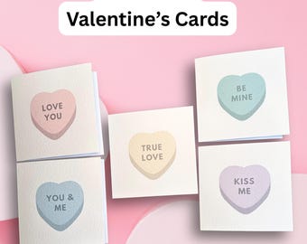 Love Hearts Valentine's Day Cards: Pack of 5