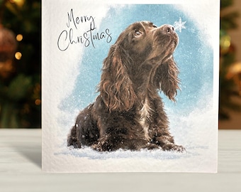 Brown Cocker Spaniel Christmas Card