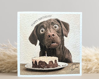 Chocolate Labrador Birthday Card
