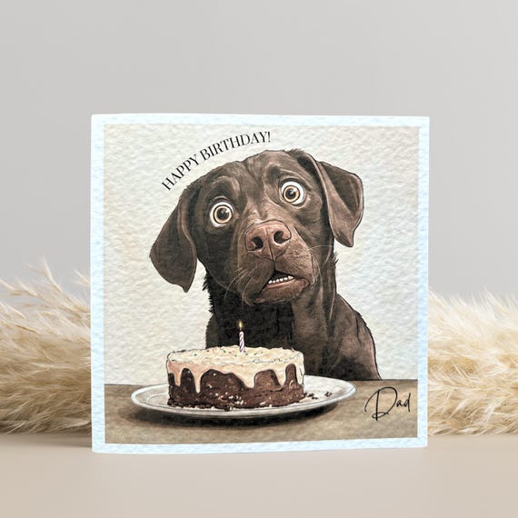 Chocolate Labrador Birthday Card