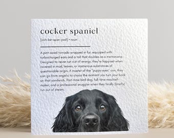 Black Cocker Spaniel Birthday Card,  Black cocker spaniel Card, working cocker spaniel, Dog Mum, Dog Dad. Dog Mom, Dog Birthday