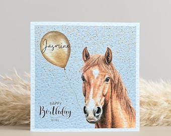 Chestnut Horse Birthday Card