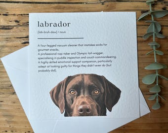Chocolate Labrador Birthday Card