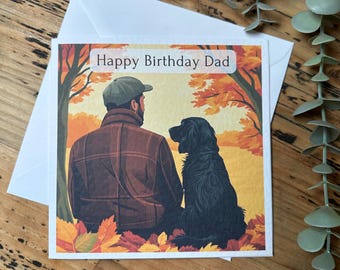 Black Cocker Spaniel Birthday Card, Hunting Card, Personalised Cards. Dog Mum, mom, Dad. Dog Birthday, hunting, shoot, father day, thank you
