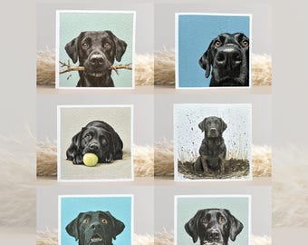 Black Labrador Cards: Multi Pack of 6