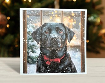Black Labrador Christmas Card: Dog Lover Christmas