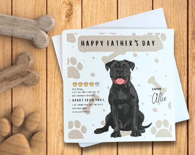 Black Cane Corso Father's Day Card