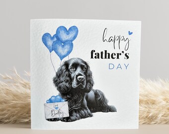 Black Cocker Spaniel Father's Day Card