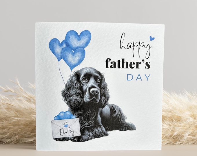 Black Cocker Spaniel Father's Day Card