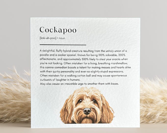 Golden cockapoo Birthday Card