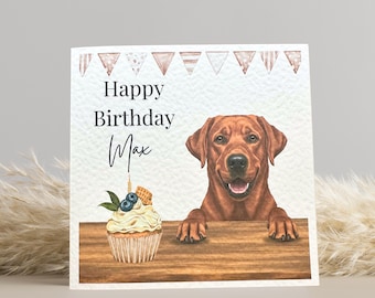 Fox red Labrador Birthday Card
