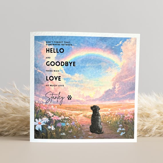 Dog loss card, dog, black labrador