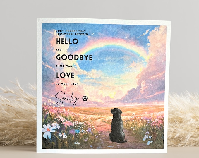 Dog loss card, dog, black labrador