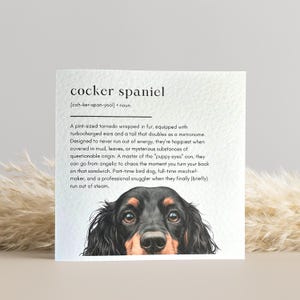 Black and Tan Cocker Spaniel Definition Birthday Card