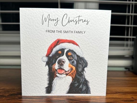 Bernese Mountain Dog Christmas Card: Personalized Holiday Card