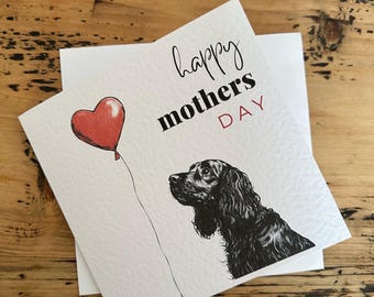 Black Cocker Spaniel Mothers Day Card