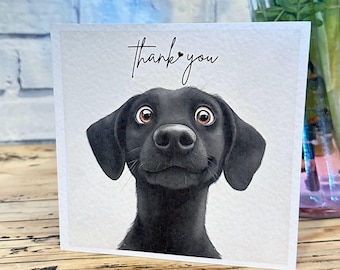 Black Labrador Thank you Card