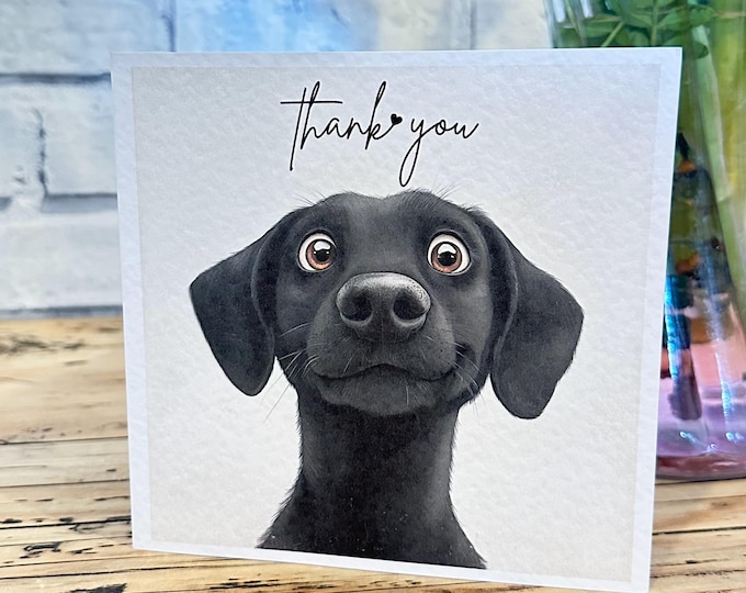 Black Labrador Thank you Card