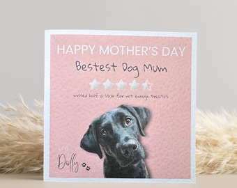 Personalised Black Labrador Mother's Day Card: Dog Mum