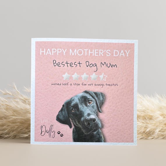 Personalised Black Labrador Mother's Day Card: Dog Mum